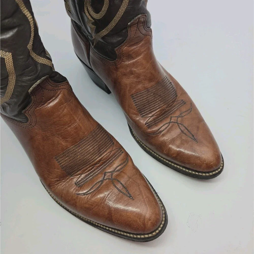 Abilene Boots Men Sz 9D Brown Leather Western Cowboy 2